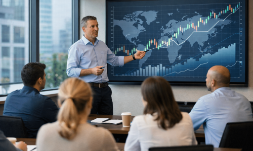 Forex classes near me in a professional classroom trading environment