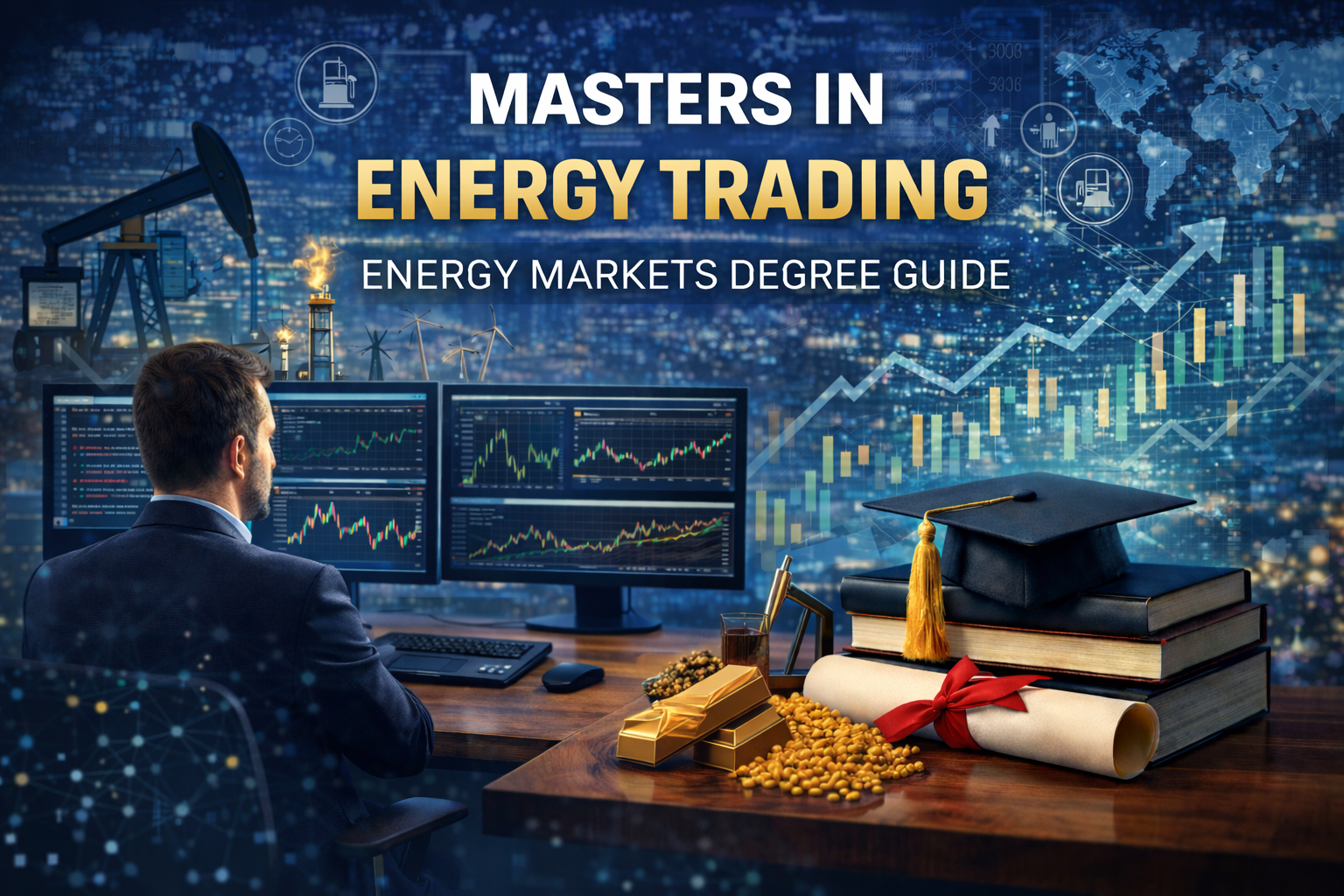 Masters in energy trading programme showing global oil, gas, and power market analysis with professional risk management