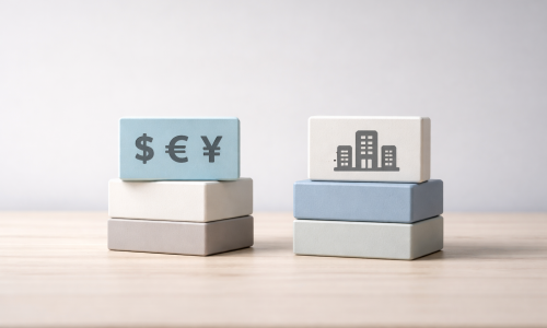 Neutral side by side comparison representing forex trading versus stock trading for learners